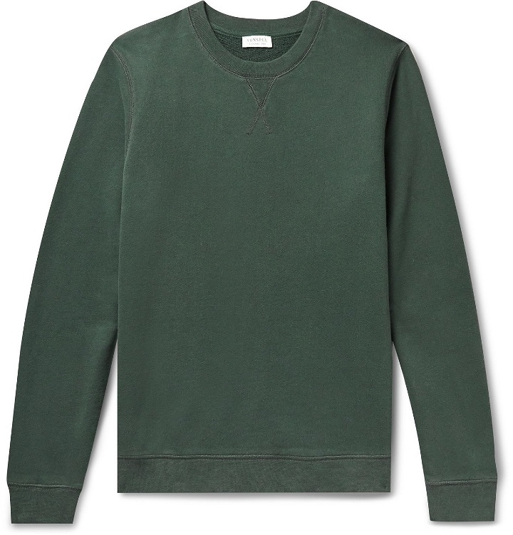 Photo: Sunspel - Brushed Loopback Cotton-Jersey Sweatshirt - Green