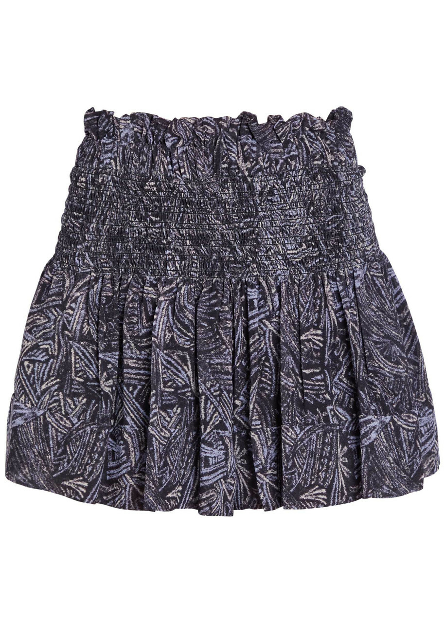 Isabel Marant Maelly Printed Silk Shorts Black