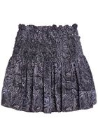 Isabel Marant Maelly Printed Silk Shorts Black