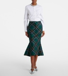 McQueen Tartan wool midi skirt