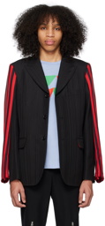 Comme des Garçons Homme Plus Black & Red Striped Blazer