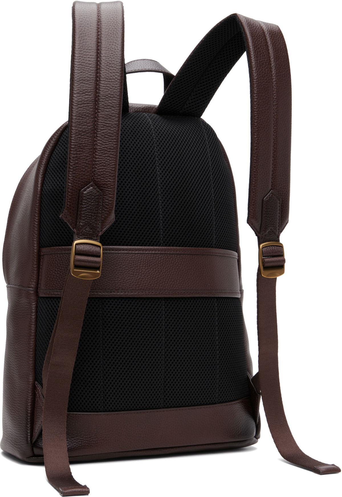 Polo Ralph Lauren Brown Pebbled Leather Backpack