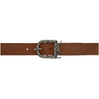 Saint Laurent Brown Monogram Buckle Belt