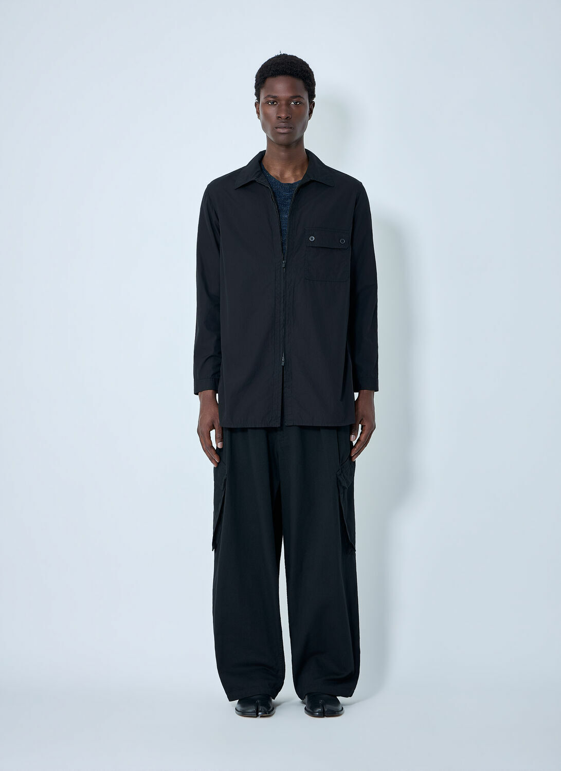 Yohji Yamamoto Chain Stitch Broad Zip Open Blouse