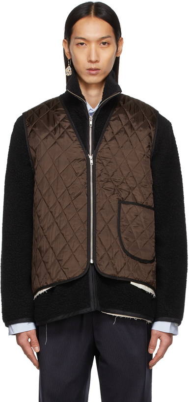 Photo: Camiel Fortgens Brown Quilted Worker Vest