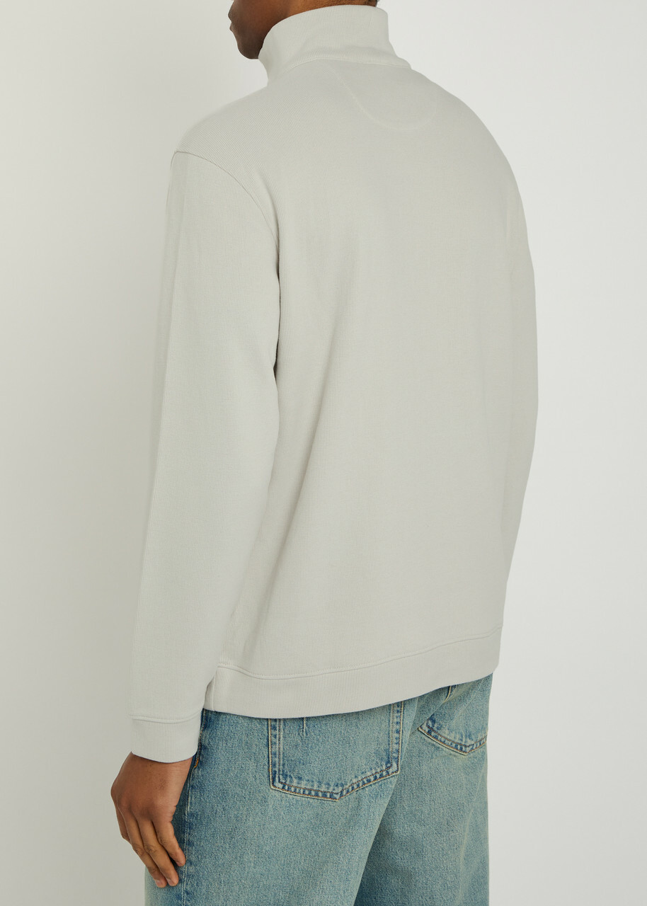 Paige Orion 1/4 zip Cotton-blend Sweatshirt Ecru
