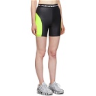 alexanderwang.t Black and Yellow Logo Elastic Wash and Go Biker Shorts