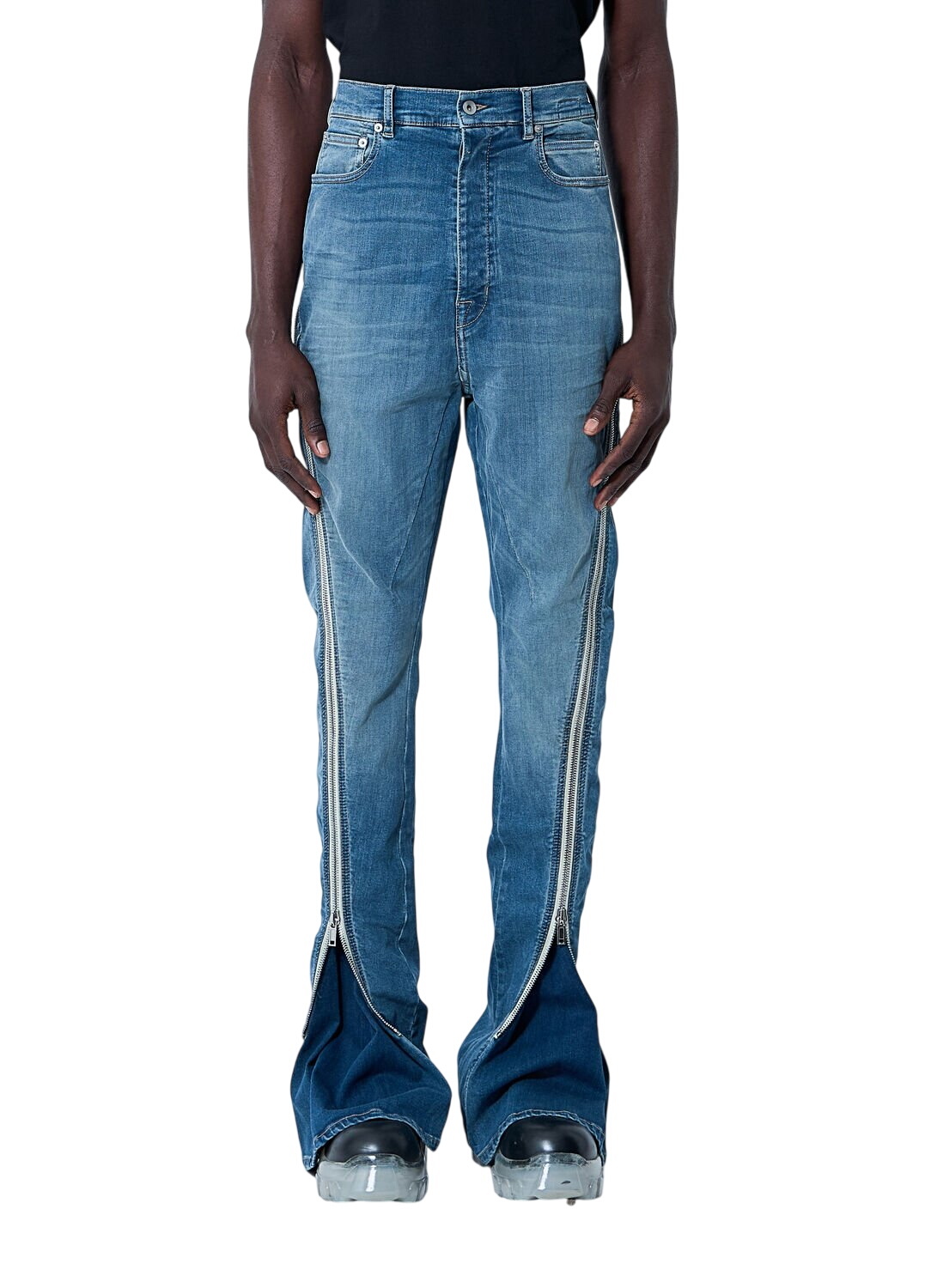 Rick Owens Drkshdw Black Slit Tyrone Jeans Rick Owens Drkshdw