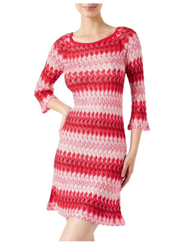 Photo: MC2 Saint Barth Multicolor Red Knitted Mini Dress