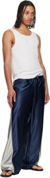 Raimundo Langlois Navy Satin Track Pants