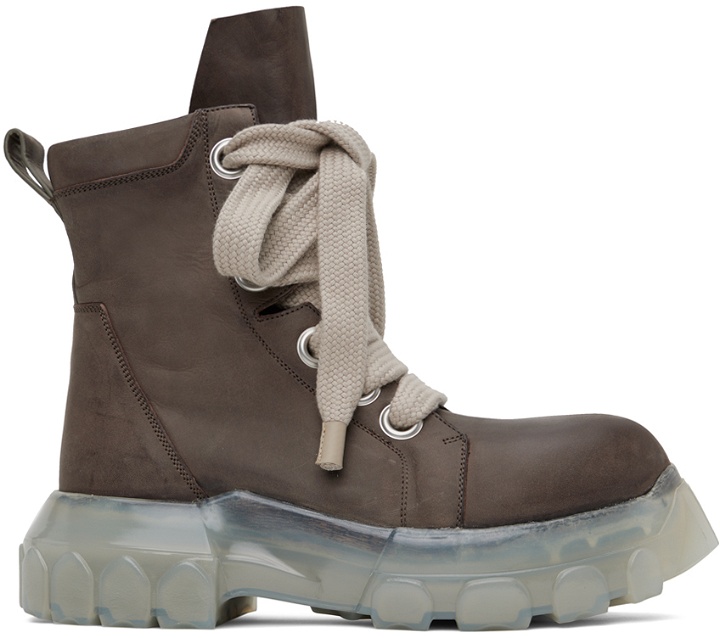 Photo: Rick Owens Taupe Jumbo Laced Bozo Tractor Boots