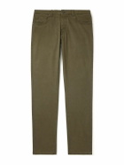 Purdey - Slim-Fit Straight-Leg Cotton-Blend Twill Trousers - Green
