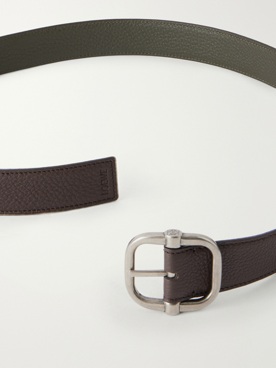 LOEWE - 3.5cm Reversible Full-Grain Leather Belt - Brown