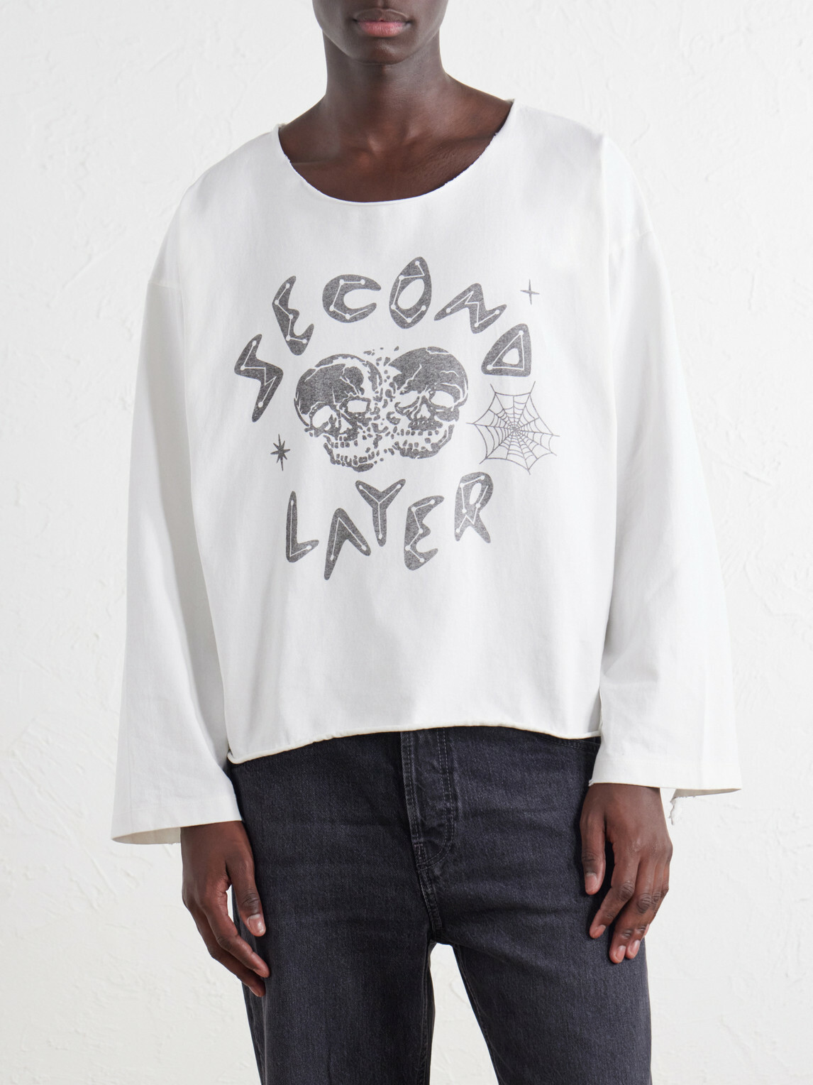 SECOND / LAYER - Distressed Printed Cotton-Jersey T-Shirt - White