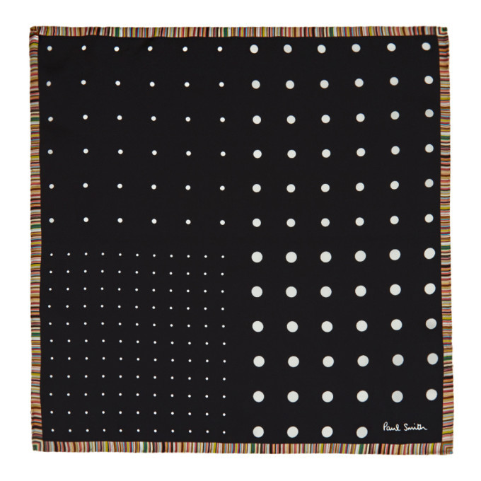 Photo: Paul Smith Black Silk Polka Dot Pocket Square