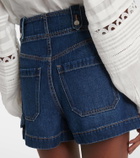 Veronica Beard Jaffee pleated high-rise denim shorts