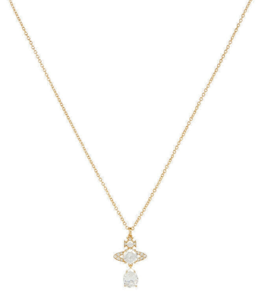 Vivienne Westwood Ariella Crystal Pendant Necklace In Gold,pink | ModeSens