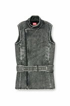 Diesel Biker-style mini dress with belt - Dresses Womens in Grey