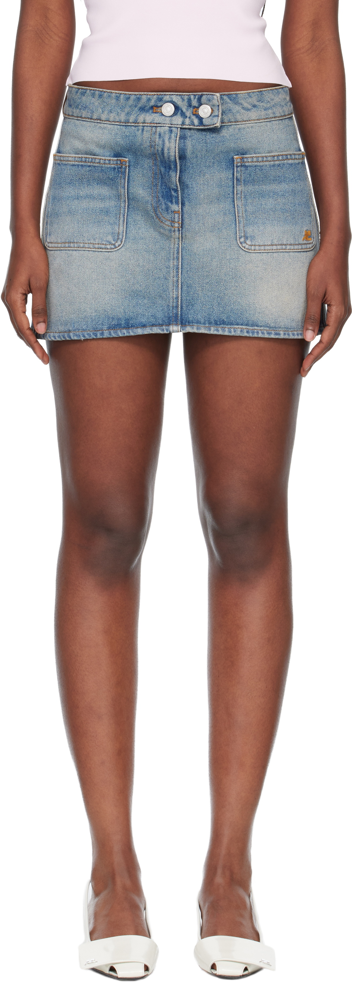 Courrèges Blue Signature Denim Miniskirt