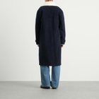 Drôle de Monsieur Men's Drole De Monsieur Pinstripe Coat with Detachable Collar in Dark Navy