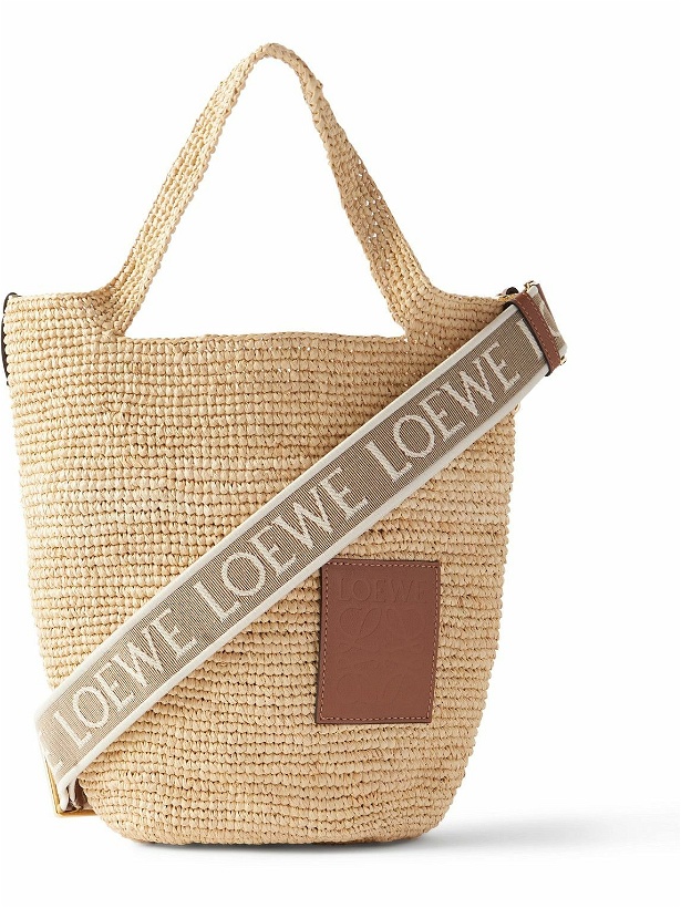 Photo: LOEWE - Paula's Ibiza Slit Mini Leather-Trimmed Raffia Tote Bag