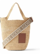 LOEWE - Paula's Ibiza Slit Mini Leather-Trimmed Raffia Tote Bag