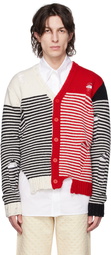 Charles Jeffrey Loverboy White & Red Mega Shred Cardigan