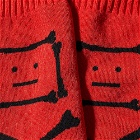 Acne Studios Zuper Cross Bones Face Sock in Sharp Red/Black
