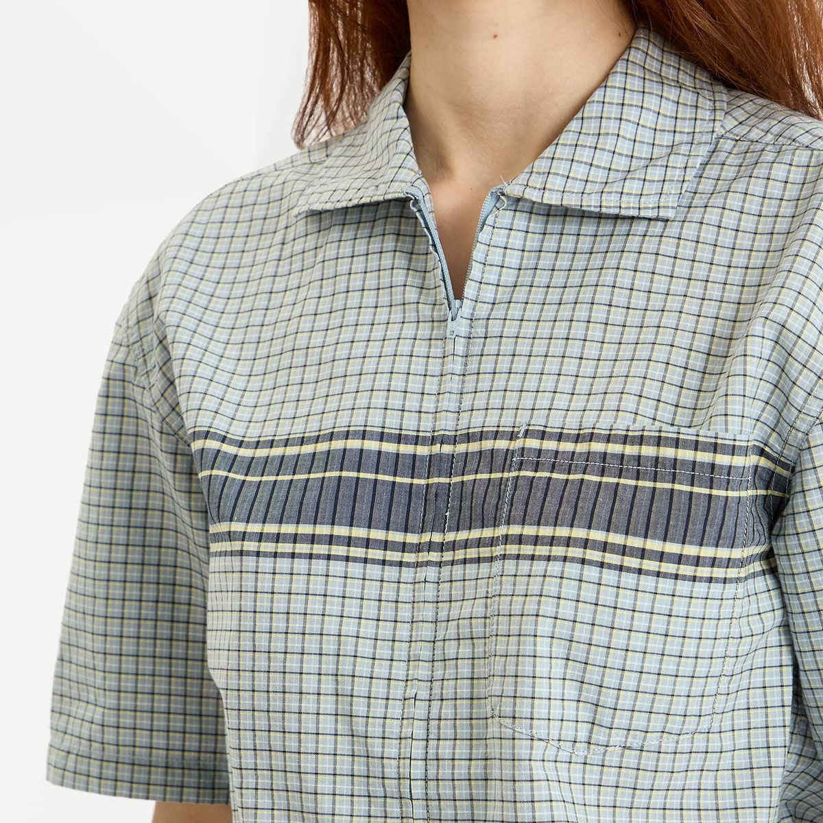 Gramicci Women's Zip Up Wave Shirt in Pacific Plaid
