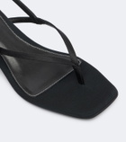 Toteme Floral-appliqué suede slingback sandals