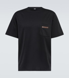 Berluti Leather-detail cotton jersey T-shirt