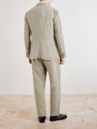 Barena - Siroco Marte Double-Breasted Linen Suit Jacket - Green