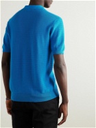 Altea - Waffle-Knit Cotton Polo Shirt - Blue