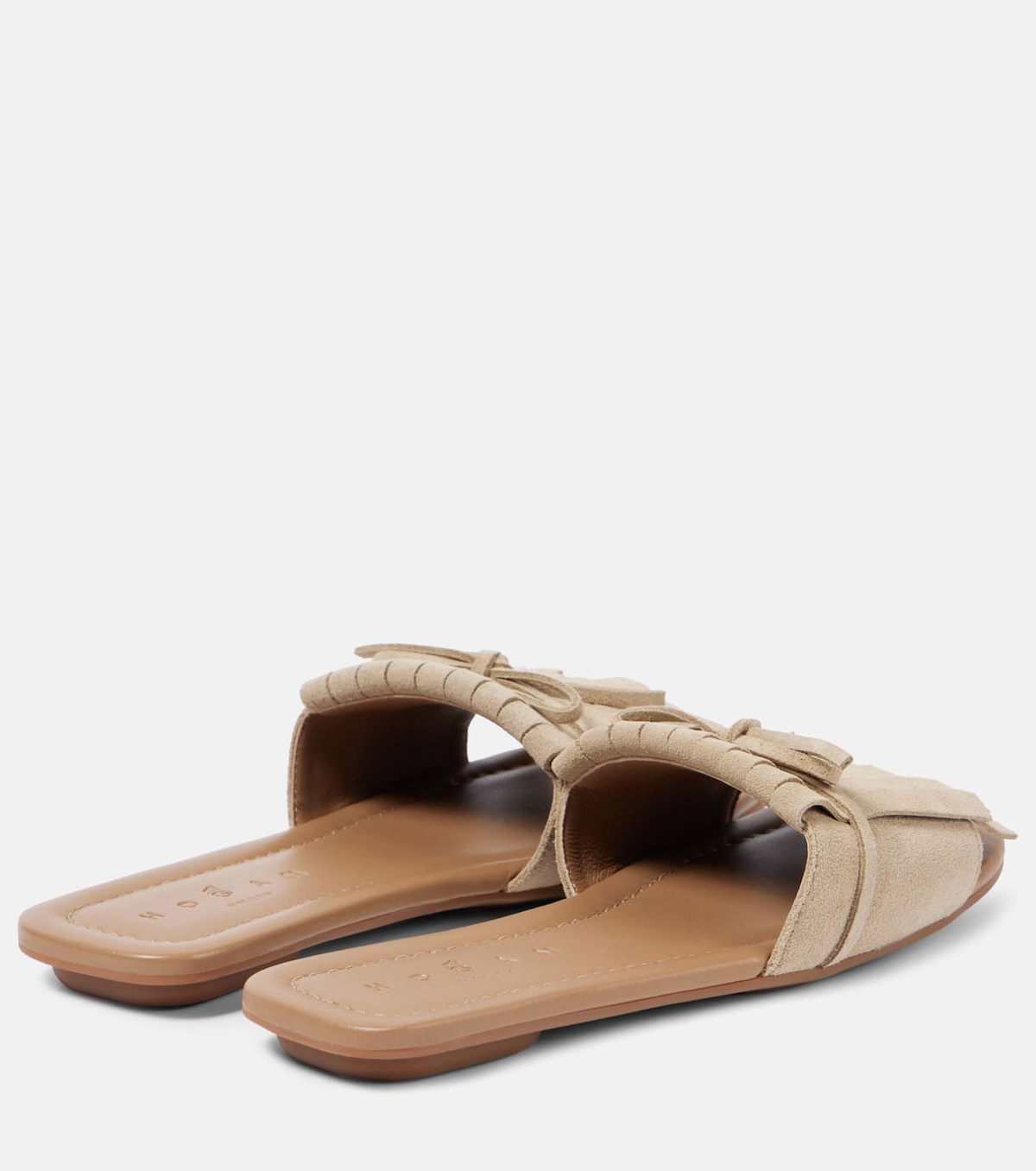 Hogan H685 fringed suede slides