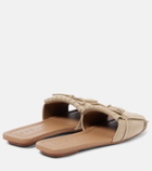 Hogan H685 fringed suede slides