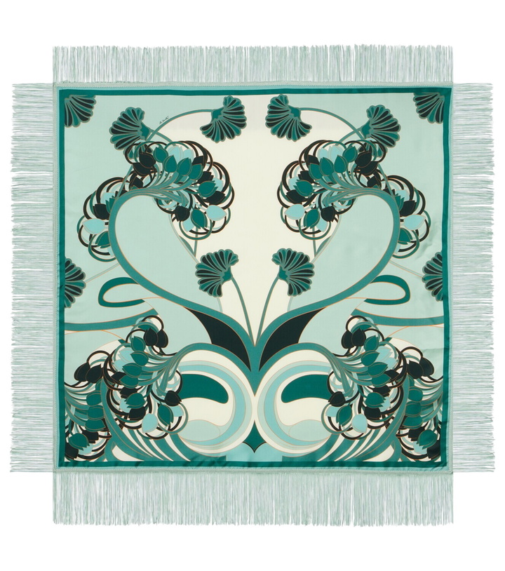 Photo: La DoubleJ Fringed printed silk twill scarf