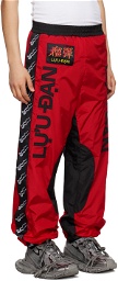 LU'U DAN Red & Black Shell Sweatpants