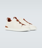 Zegna Leather sneakers with concealed laces