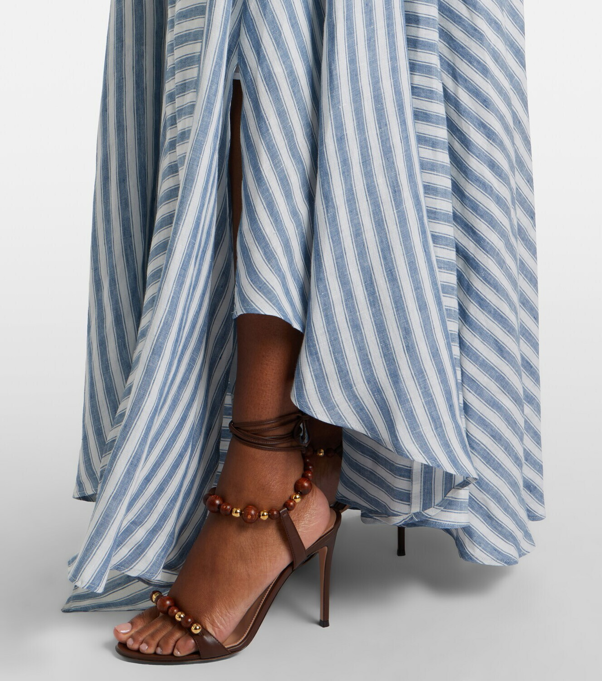 Ralph Lauren Collection Shamus striped linen maxi skirt