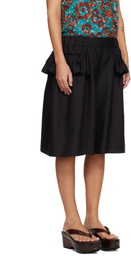 Dries Van Noten Black Ruffled Shorts