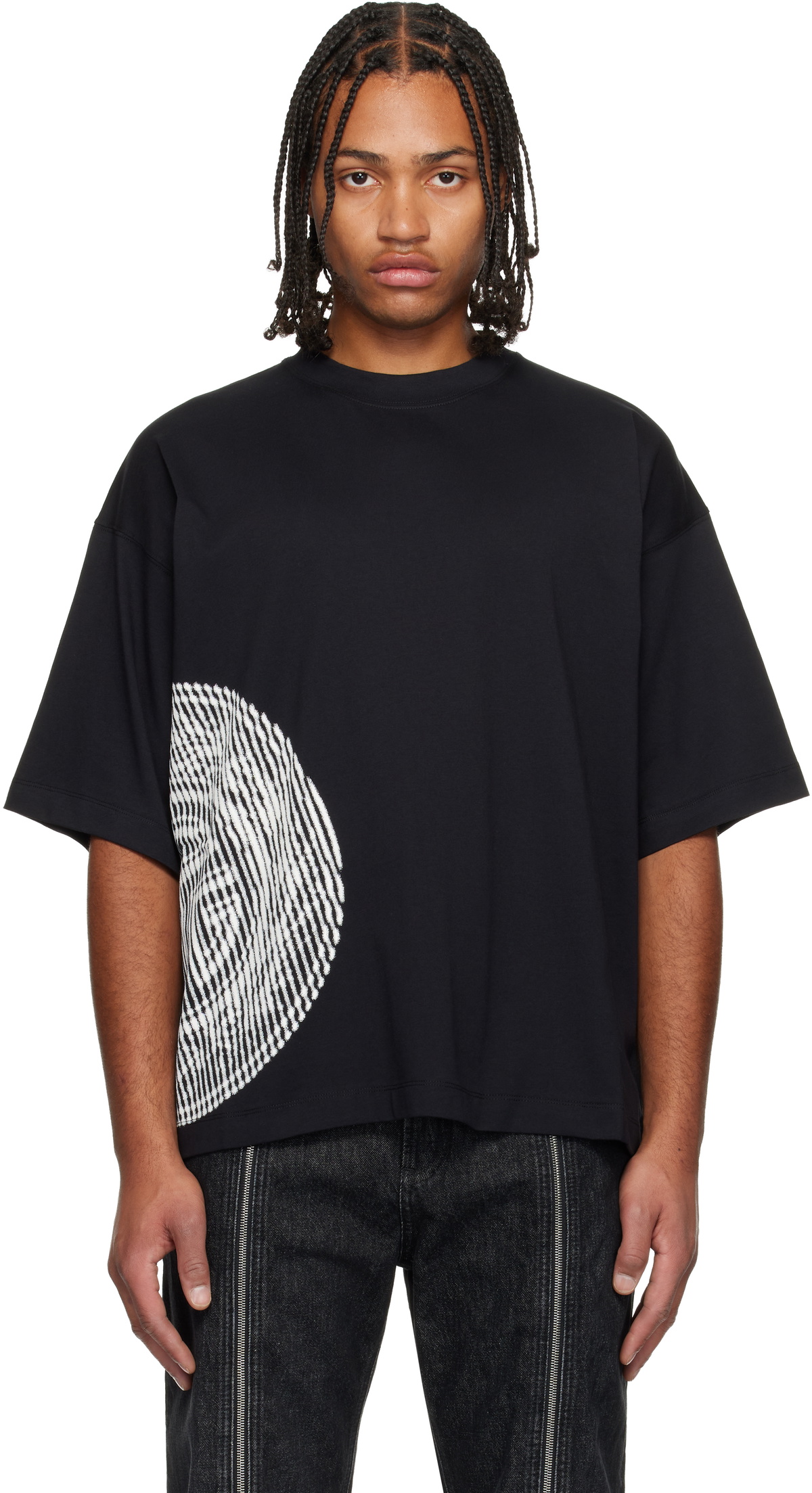Jean Paul Gaultier Navy 'The Gaultier Label' Double T-shirt Jean