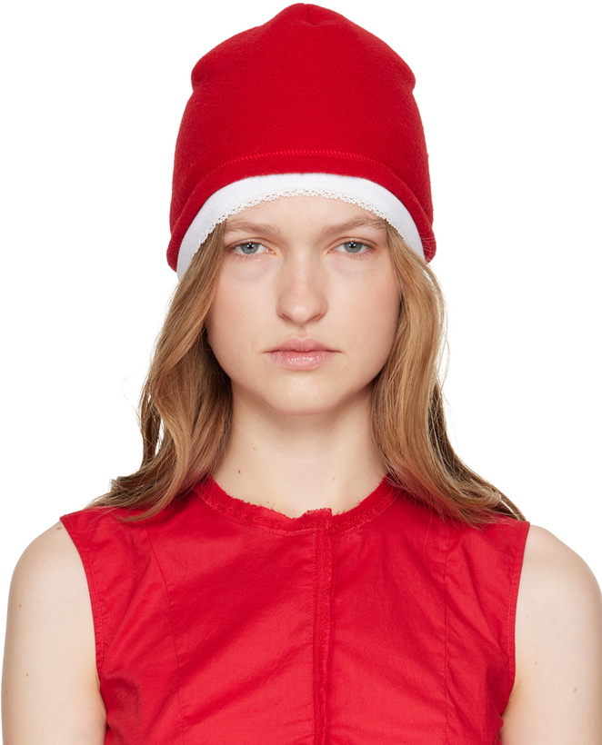 Photo: COLLEEN ALLEN SSENSE Exclusive Red Fleece Beanie