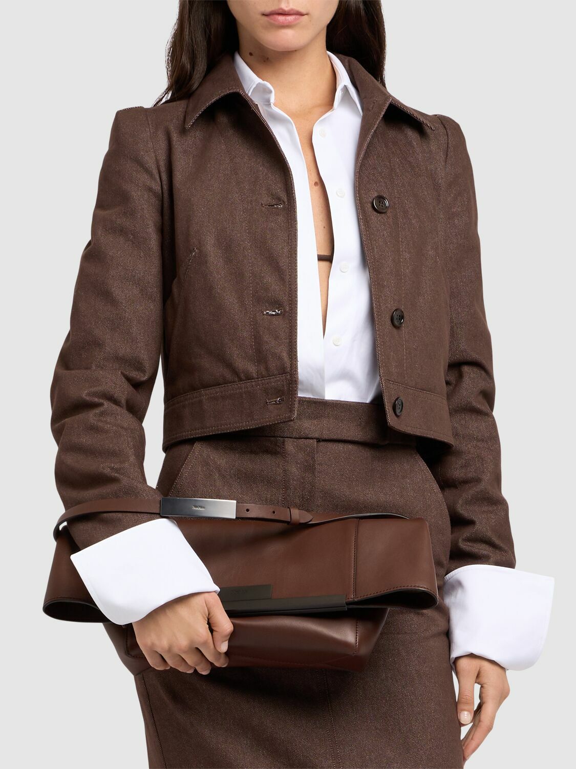 【Max Mara】CLASPS EXTRA-SMALL LEATHER CLUTCH BAG MAX MARA Small Clasp Leather Clutch Max Mara
