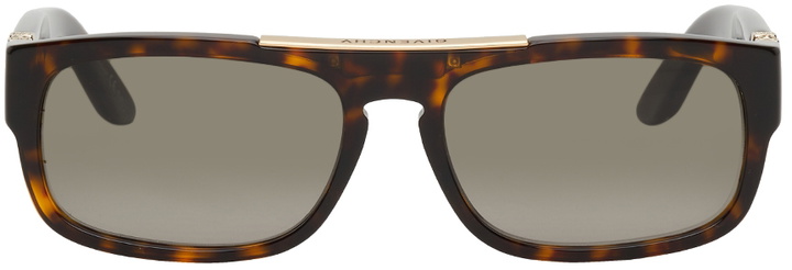 Photo: Givenchy Tortoiseshell GV Hinge Rectangular Sunglasses