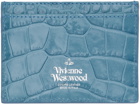 Vivienne Westwood Blue Croc-Embossed Orb Card Holder