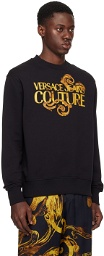 Versace Jeans Couture Black Watercolor Couture Sweatshirt