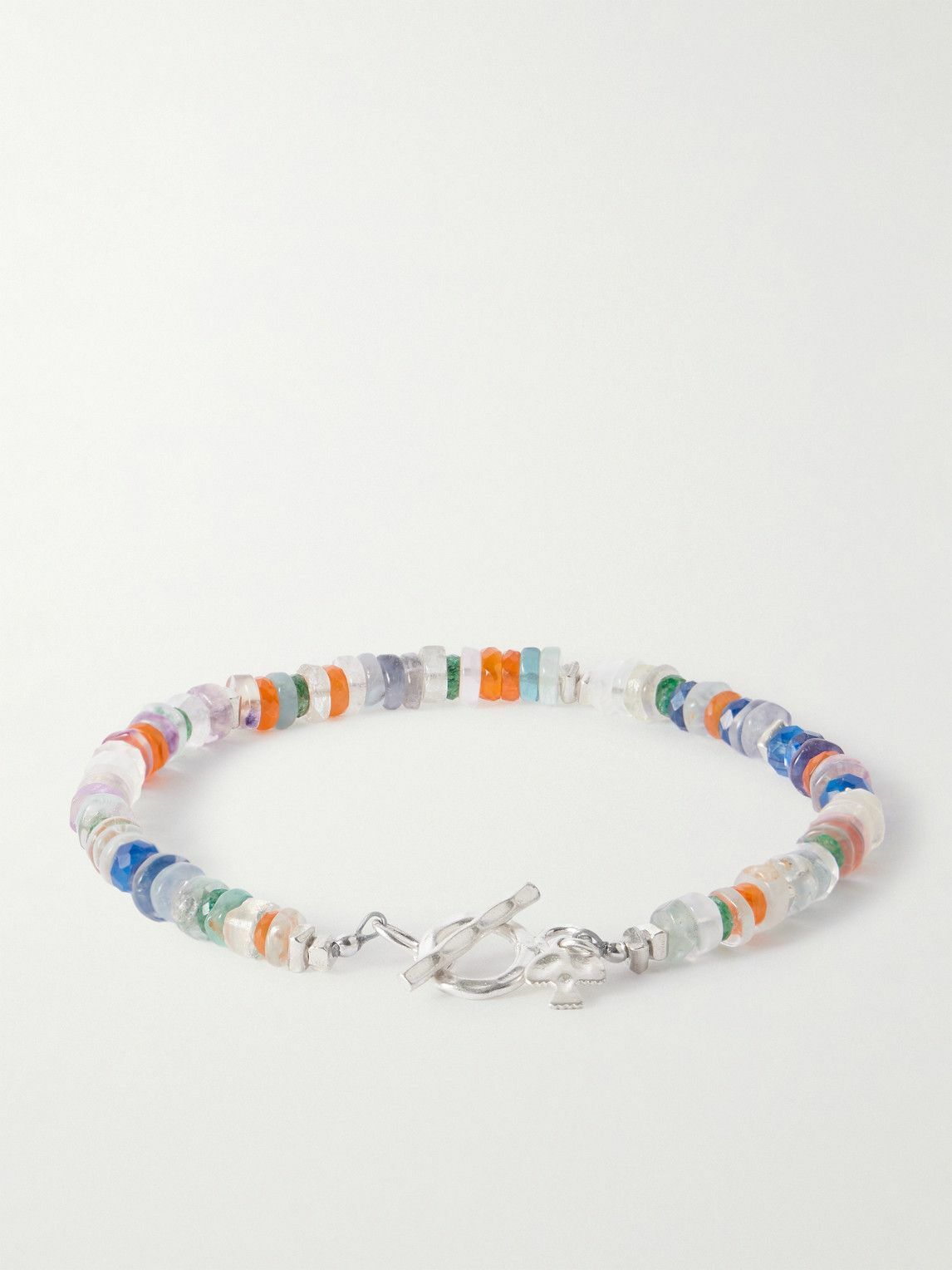 Peyote Bird - Tropical Camo Sterling Silver Multi-Stone Beaded Bracelet