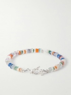 Peyote Bird - Tropical Camo Sterling Silver Multi-Stone Beaded Bracelet