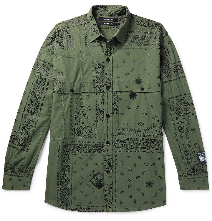 Photo: Reese Cooper® - Logo-Appliquéd Patchwork Bandana-Print Cotton Shirt - Green