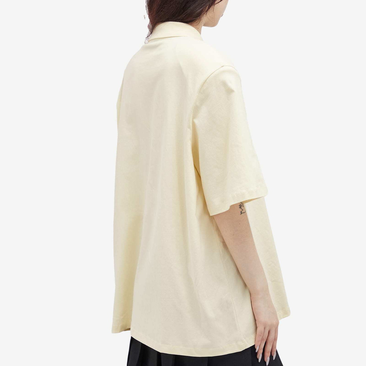 The Attico Women's Zip Front T-Shirt in Butter The Attico